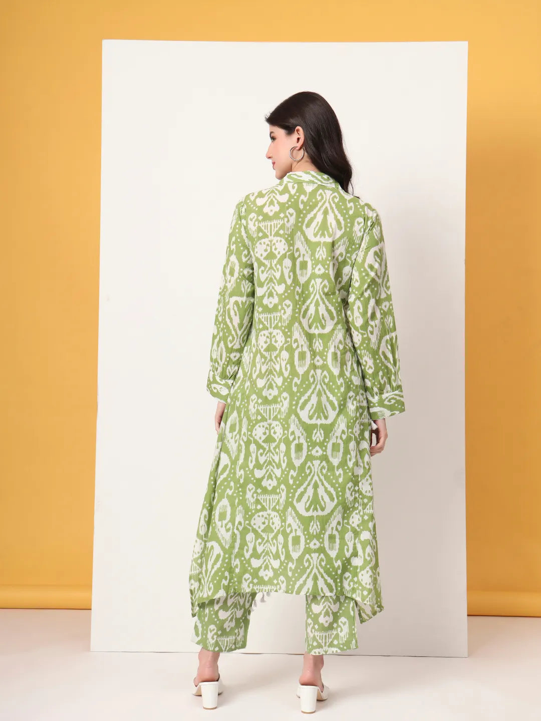 Green Ikat Pure Cotton Cord Set