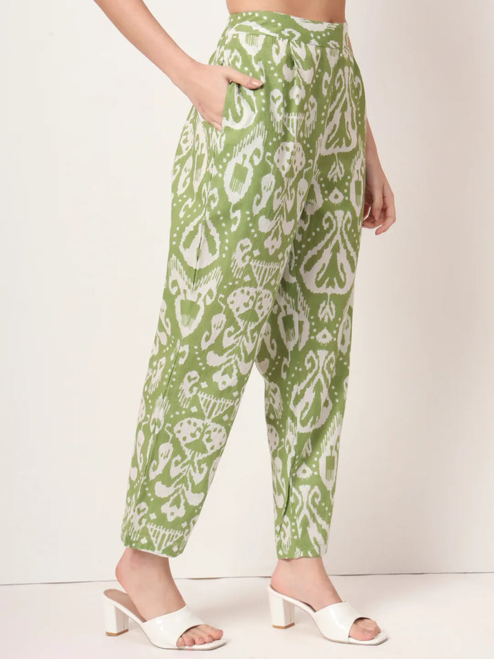 Green Ikat Pure Cotton Cord Set