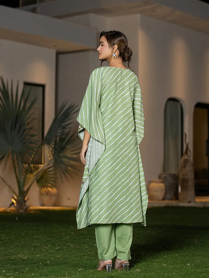Leheriya Embroidered Kaftan Kurta Set