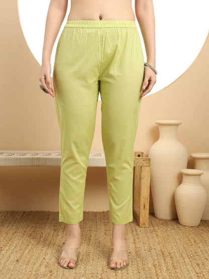 Green Pure Cotton A-Line Embroidered Kurta Dupatta Set