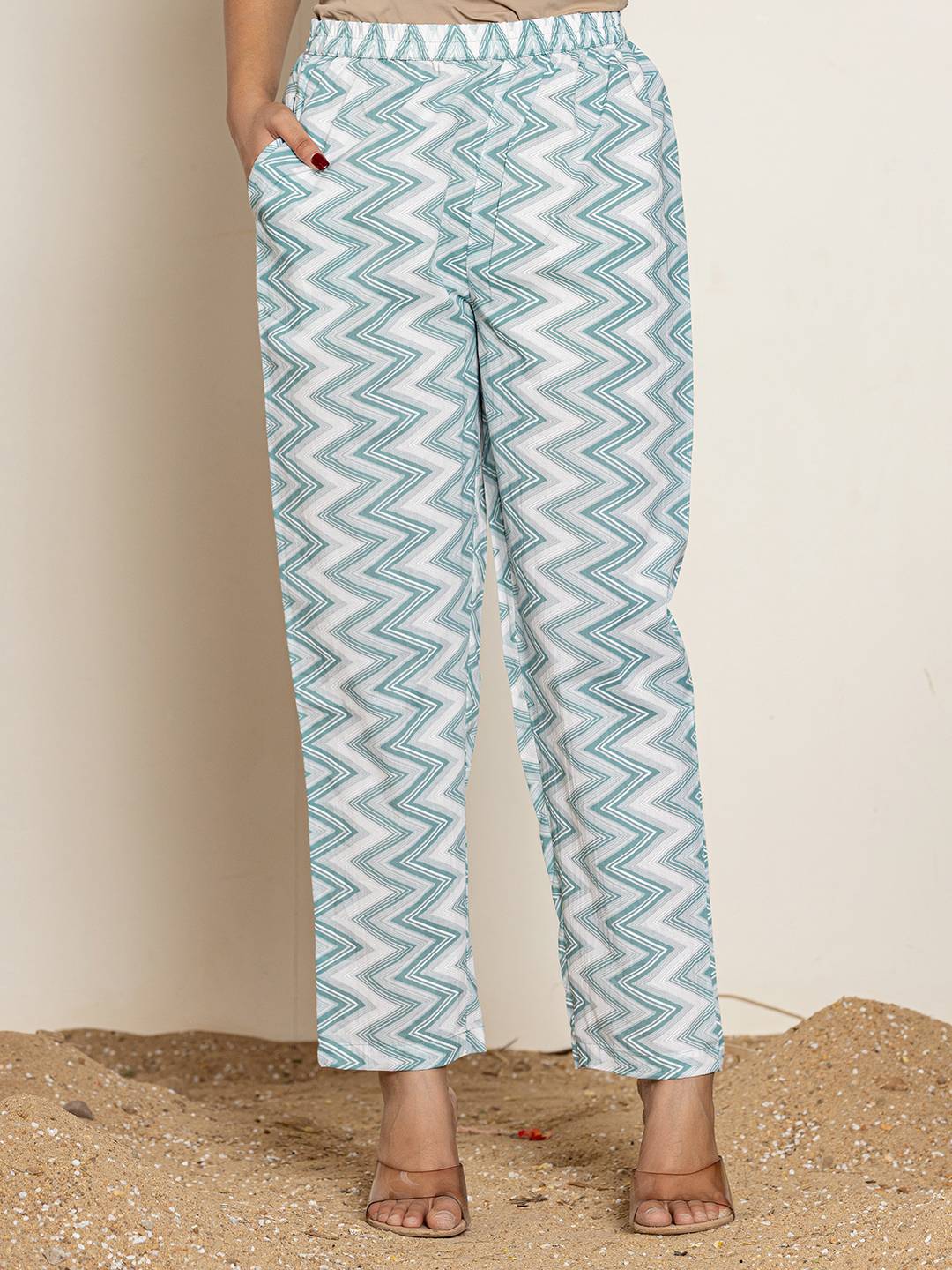 Green Sequins Workthread Work Cotton Anarkali Kurta And Trouser With Dupatta