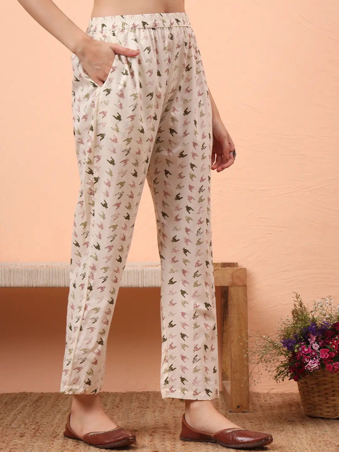 Green Straight Thread Work Kurta Trouser Dupatta Set