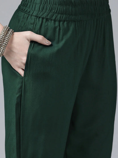 Green Yoke Design Dupatta Set