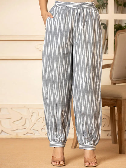 Grey Cotton Ikat Co Ord Set