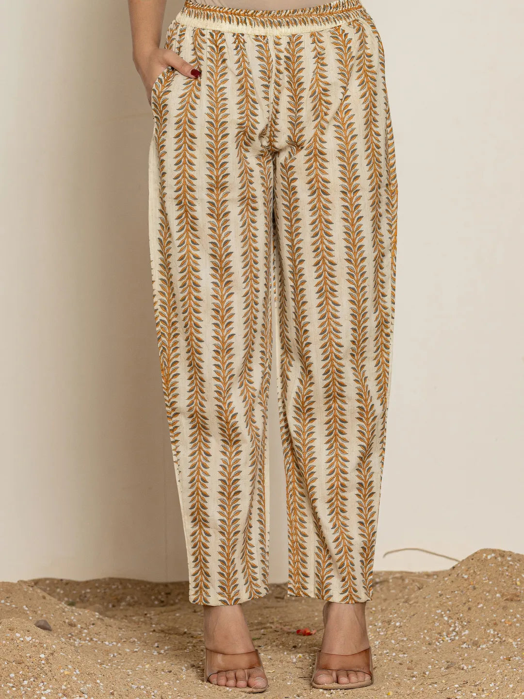 Grey Floral Print Cotton Straight Kurta Dupatta Set