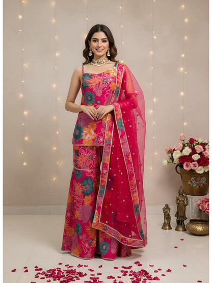 Printed Straight Kurta Set With Dupatta for Women