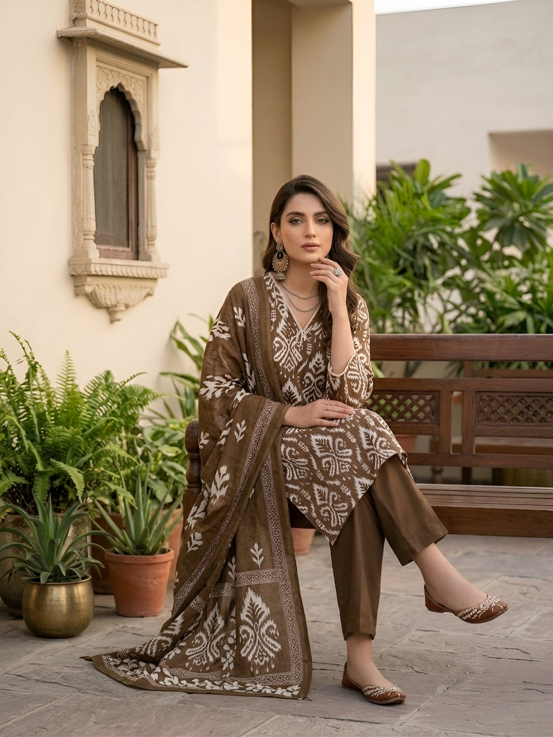 Printed Straight Kurta Set With Dupatta