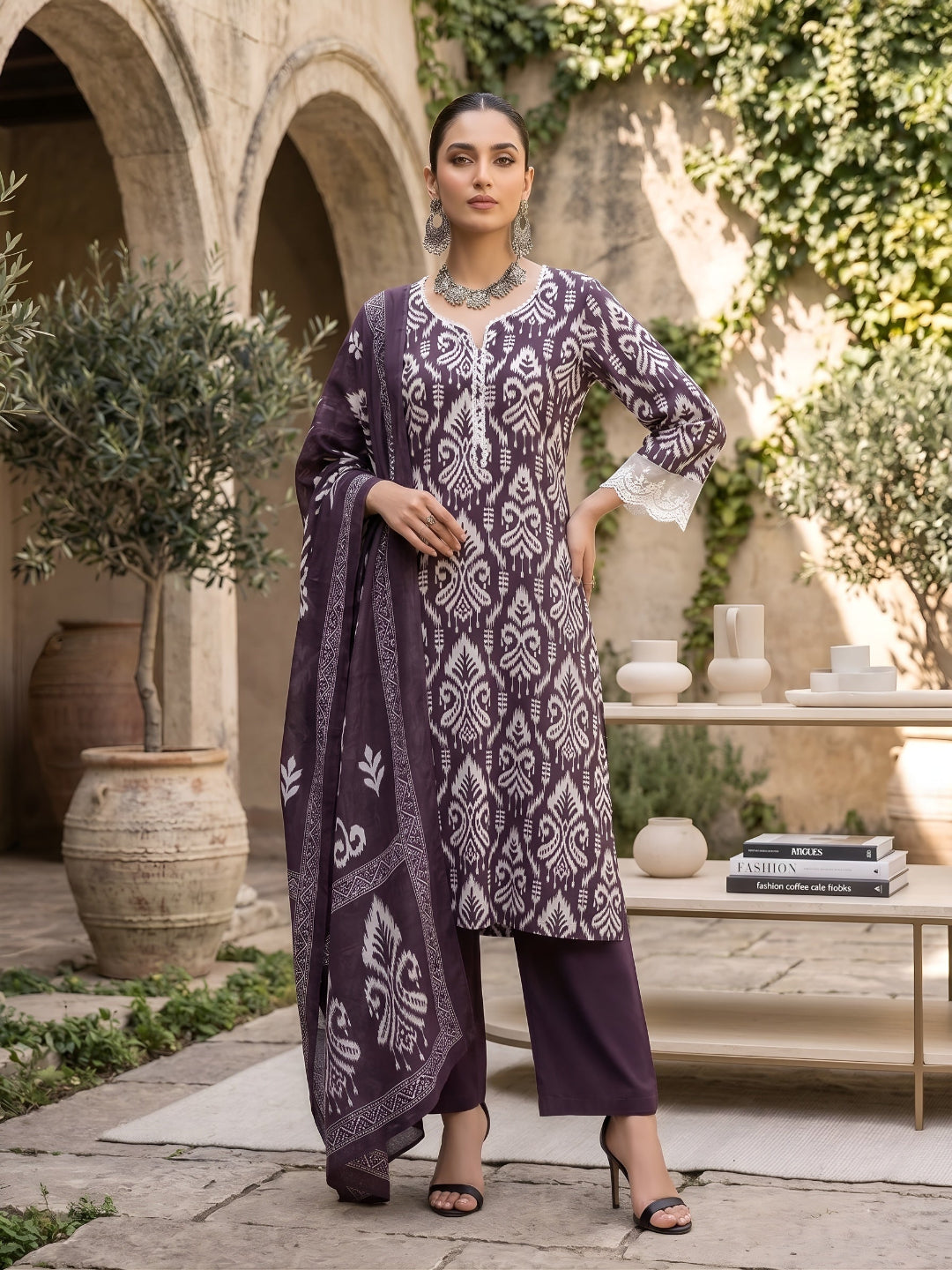 Printed Straight Kurta Set With Dupatta