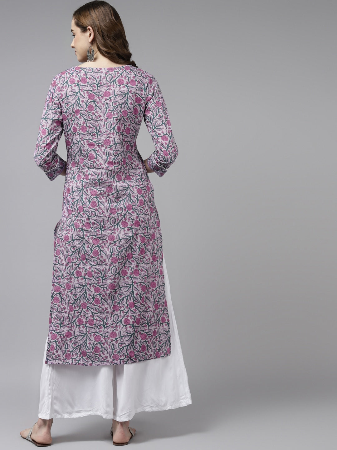 Lavender & Green Printed Kurta