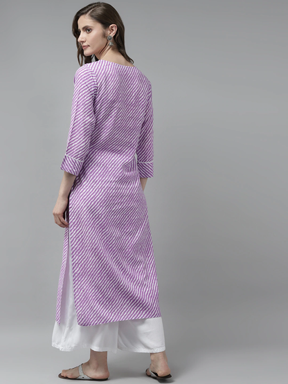 Lavender Printed Kurta