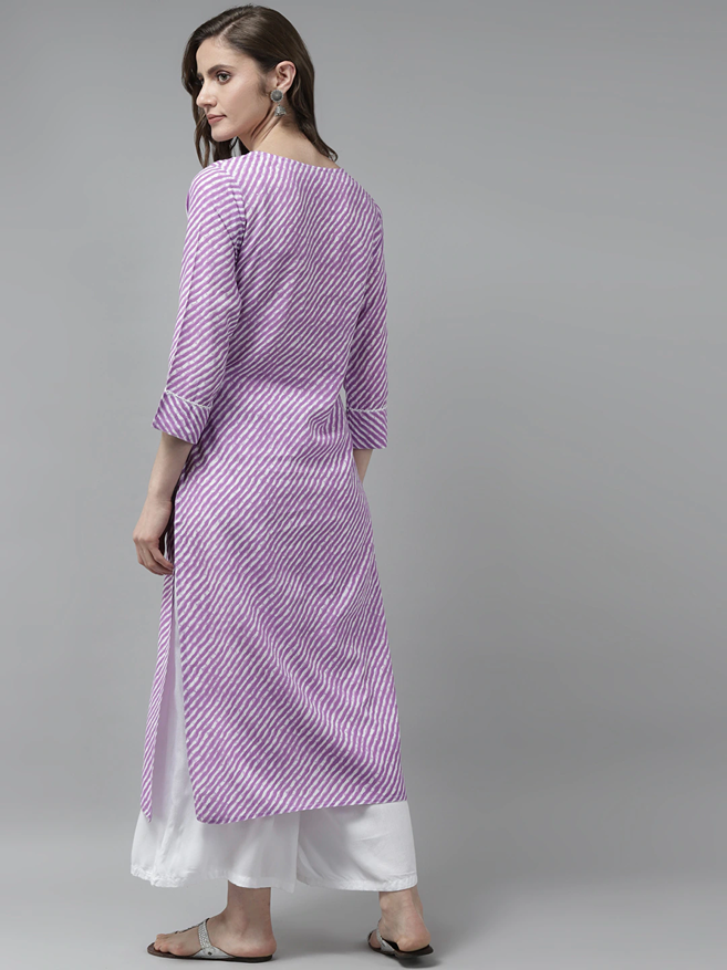 Lavender Printed Kurta