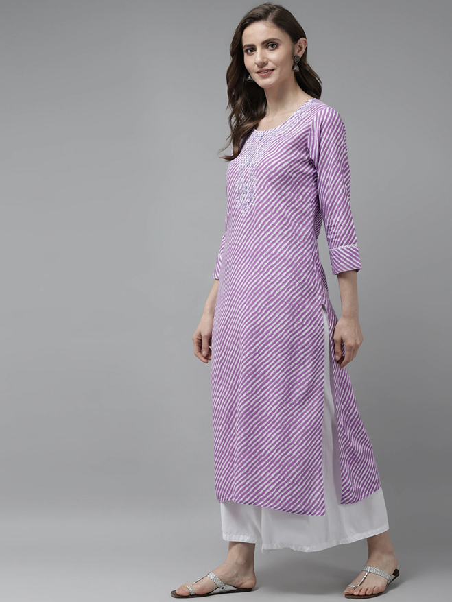 Lavender Printed Kurta