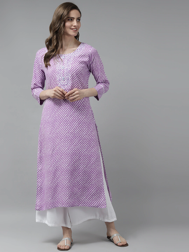 Lavender Printed Kurta