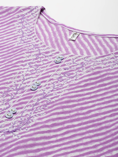 Lavender Printed Kurta