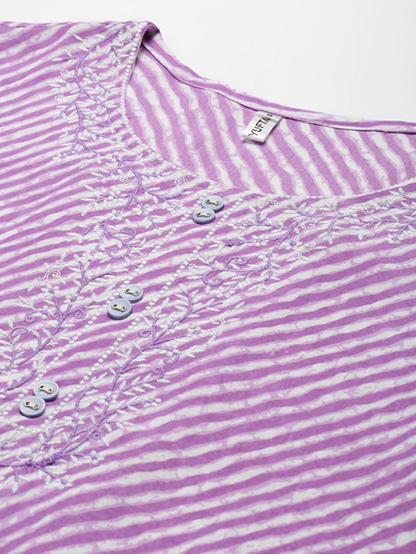 Lavender Printed Kurta