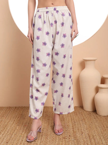 Linen Cotton White Anarkali Kurta Dupatta Pant Set