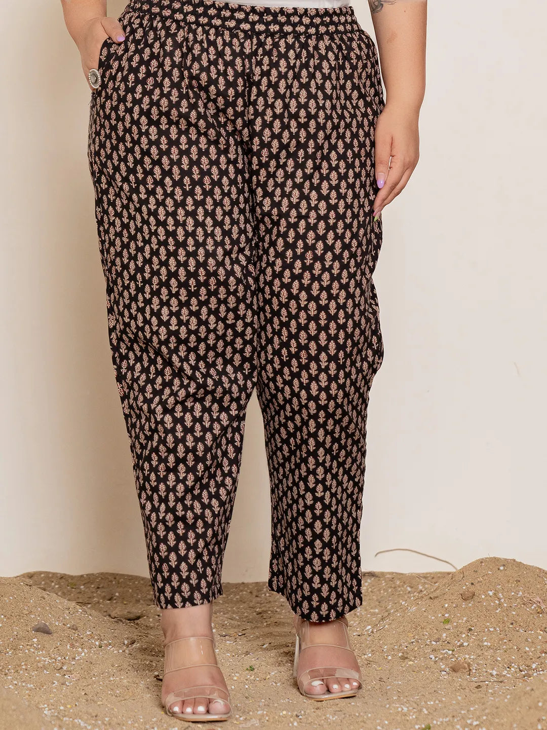 Maroon Floral Print Cotton Plus Size Kurta Dupatta Set