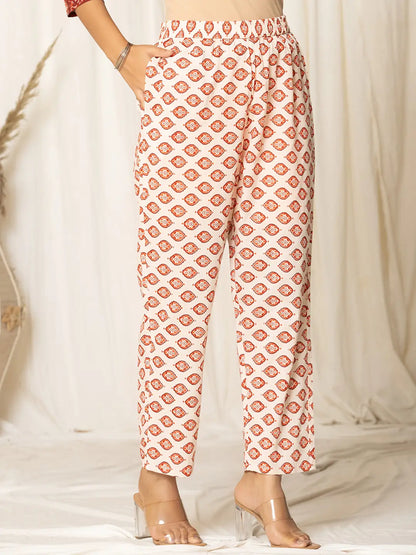 Maroon Paisley Pure Cotton Straight Kurta And Trouser With Dupatta