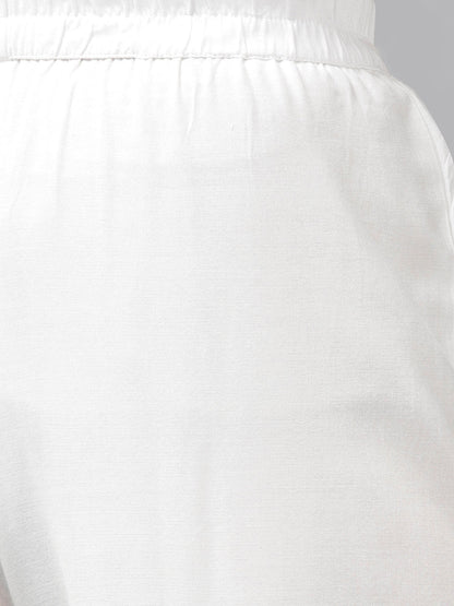 Mauve & Off-White Printed Dupatta Set