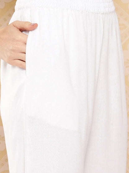 Mauve Women Ethnic Motifs Printed Regular Kurta With Trousers