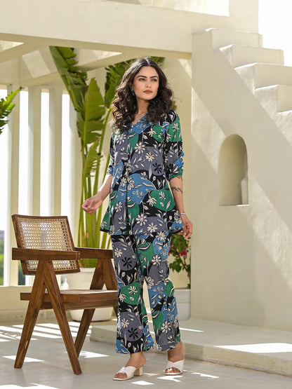 Multi Cotton Ethnic Motifs Print Co Ord Set