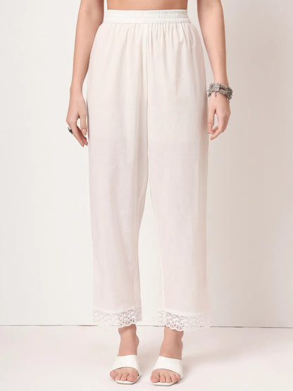 Mustard Cotton A-Line Kurta Dupatta Pant Set