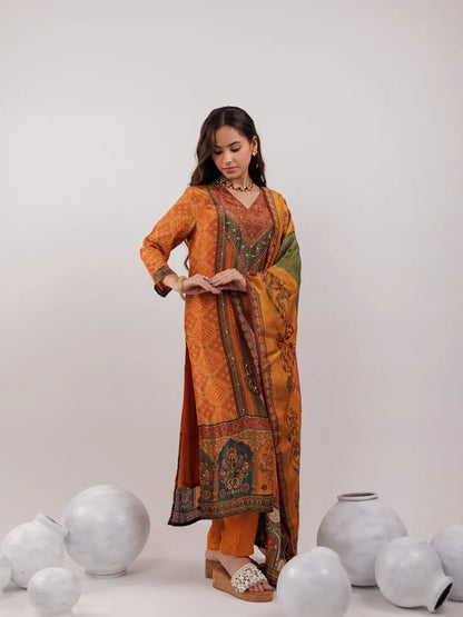 Pure Shimmer Tissue With Pure Viscose Trouser And Shimmer Dupatta