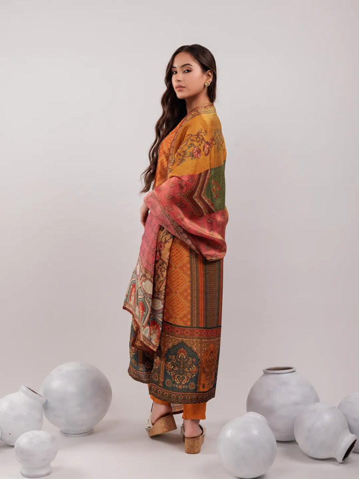 Pure Shimmer Tissue With Pure Viscose Trouser And Shimmer Dupatta