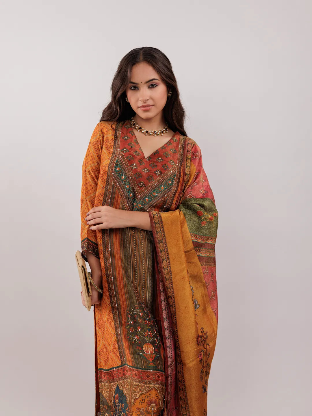 Pure Shimmer Tissue With Pure Viscose Trouser And Shimmer Dupatta