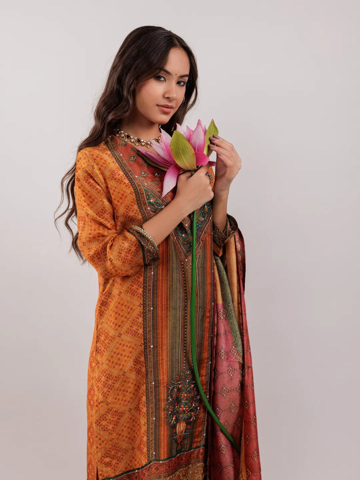 Pure Shimmer Tissue With Pure Viscose Trouser And Shimmer Dupatta
