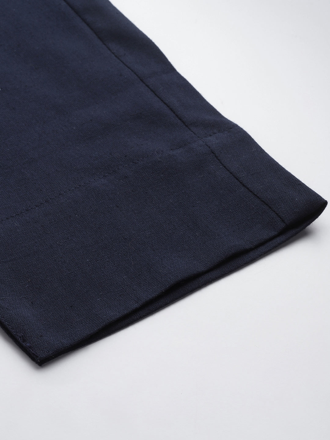 Navy Cotton Fit Trousers