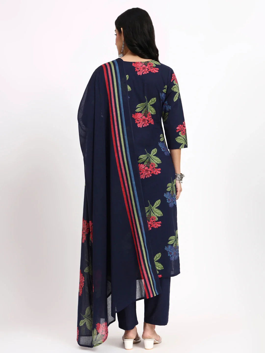 Cotton Straight Kurta Pant Dupatta Set