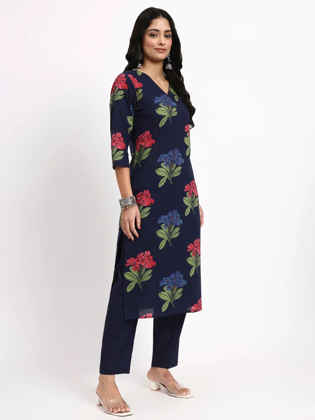 Cotton Straight Kurta Pant Dupatta Set