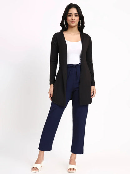 Mid-Rise Ankle-Length Regular Fit Poplin Pants