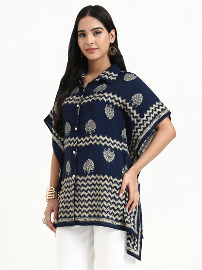 Silk Blend Kaftan Top