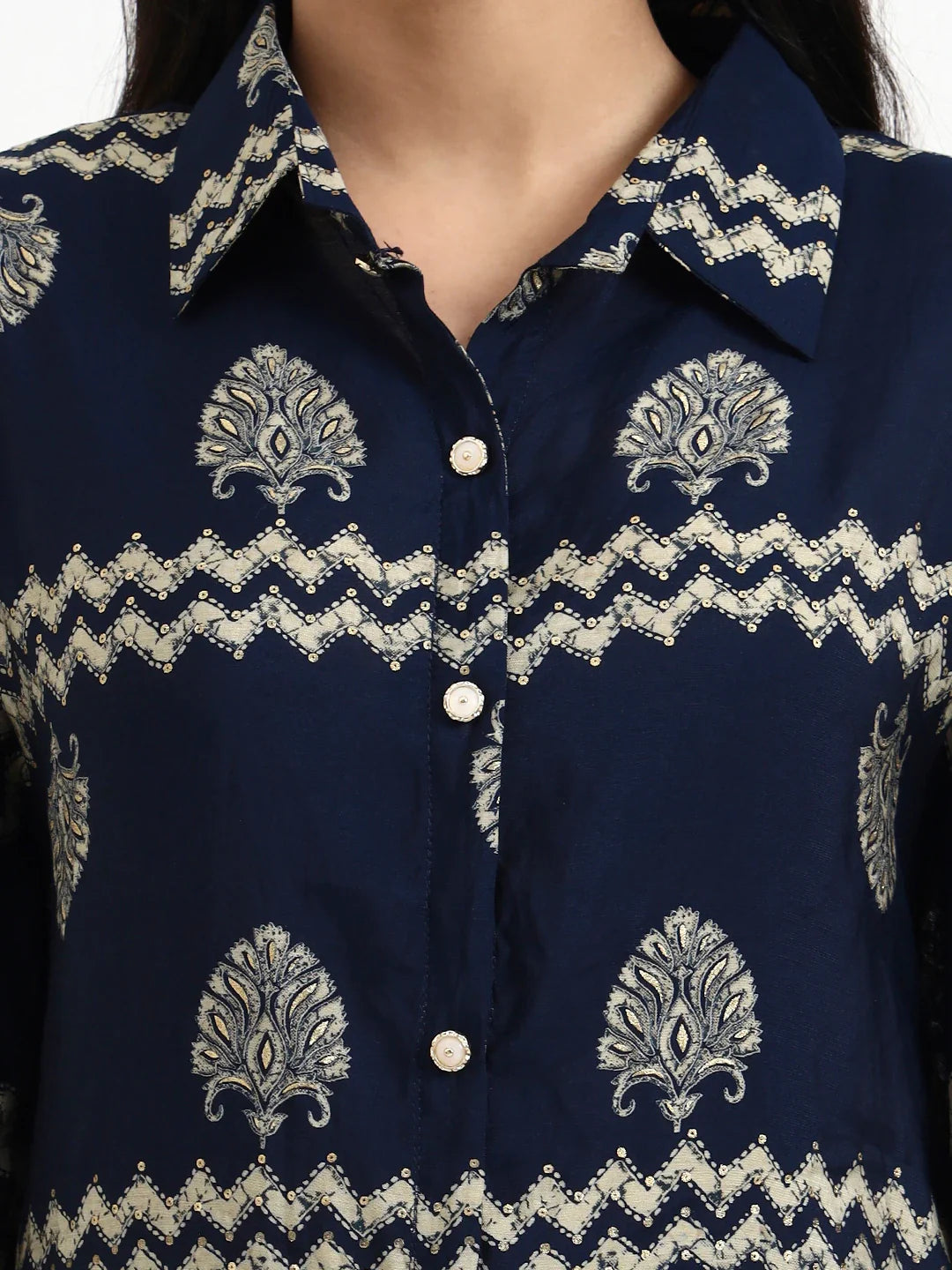 Silk Blend Kaftan Top