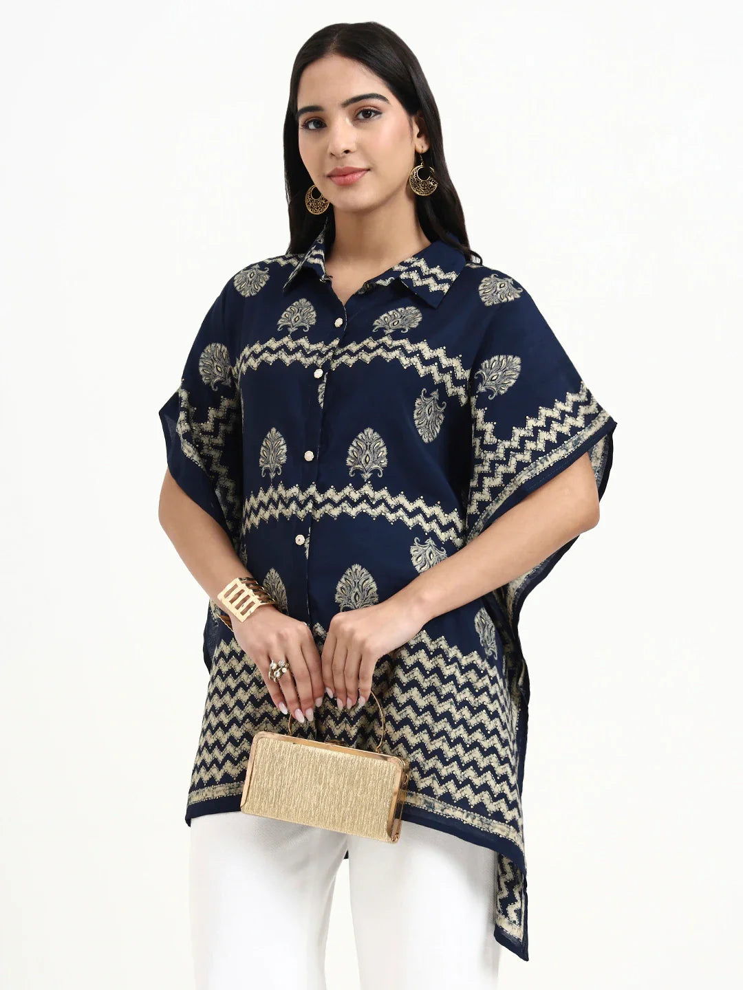 Silk Blend Kaftan Top