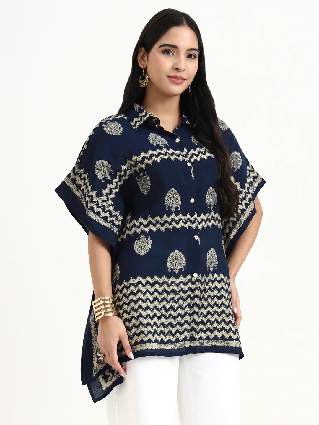 Silk Blend Kaftan Top