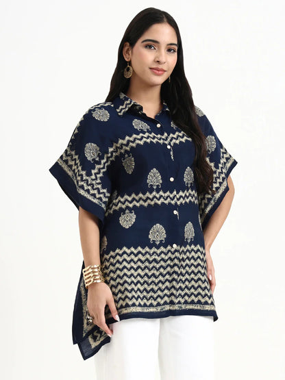 Silk Blend Kaftan Top