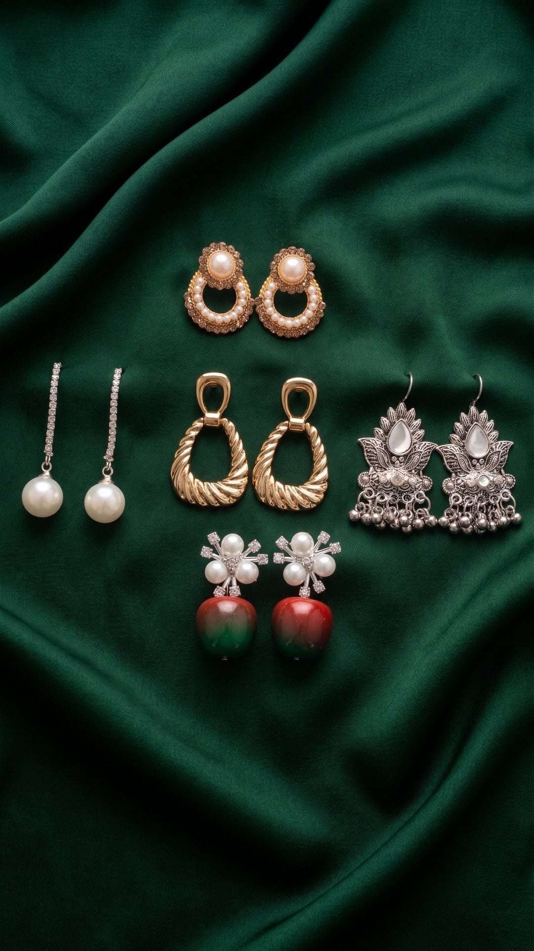 Set Of 5 Trendy Designs Combo Of Earrings
