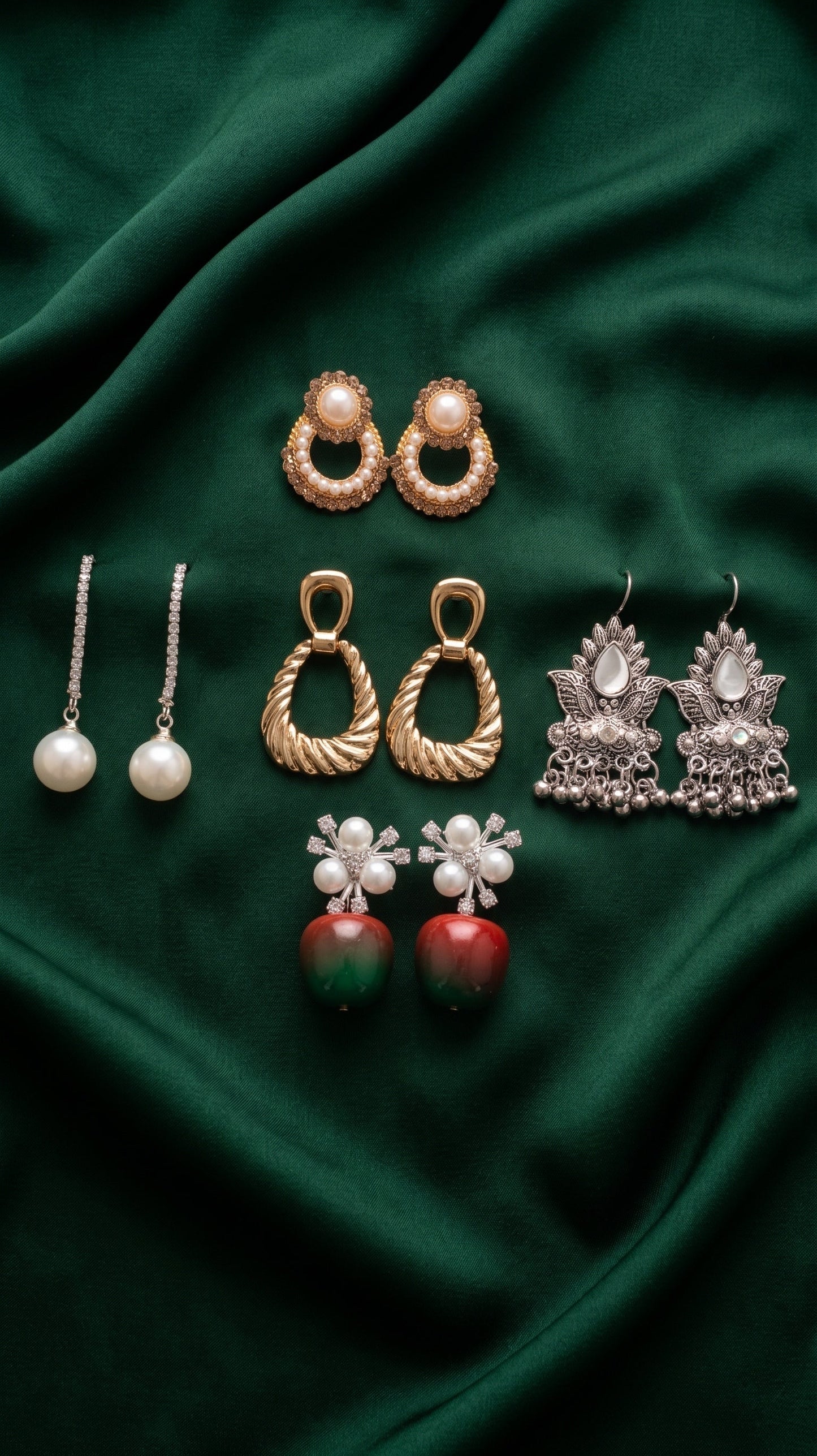 Set Of 5 Trendy Designs Combo Of Earrings