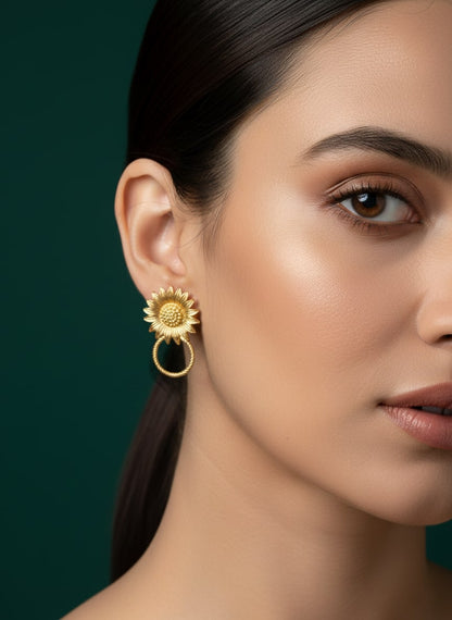 Beautiful Golden Classic Drop Earrings
