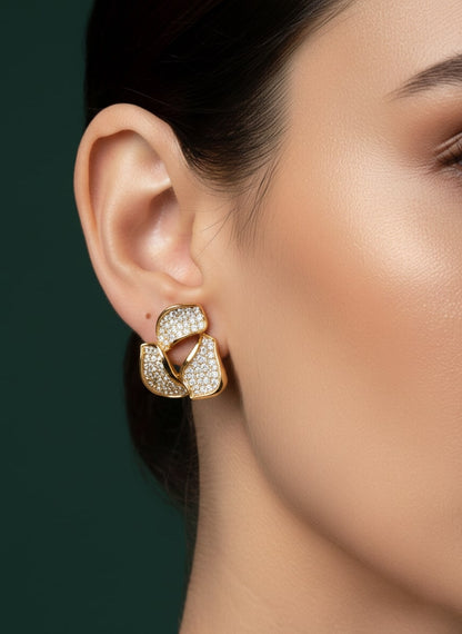 Golden AD Stones Beautiful Studs