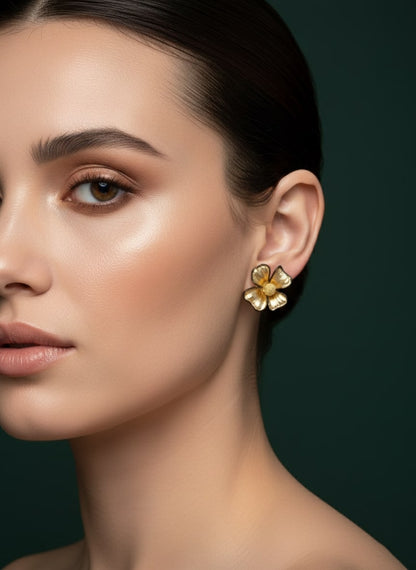 Golden Flower Studs