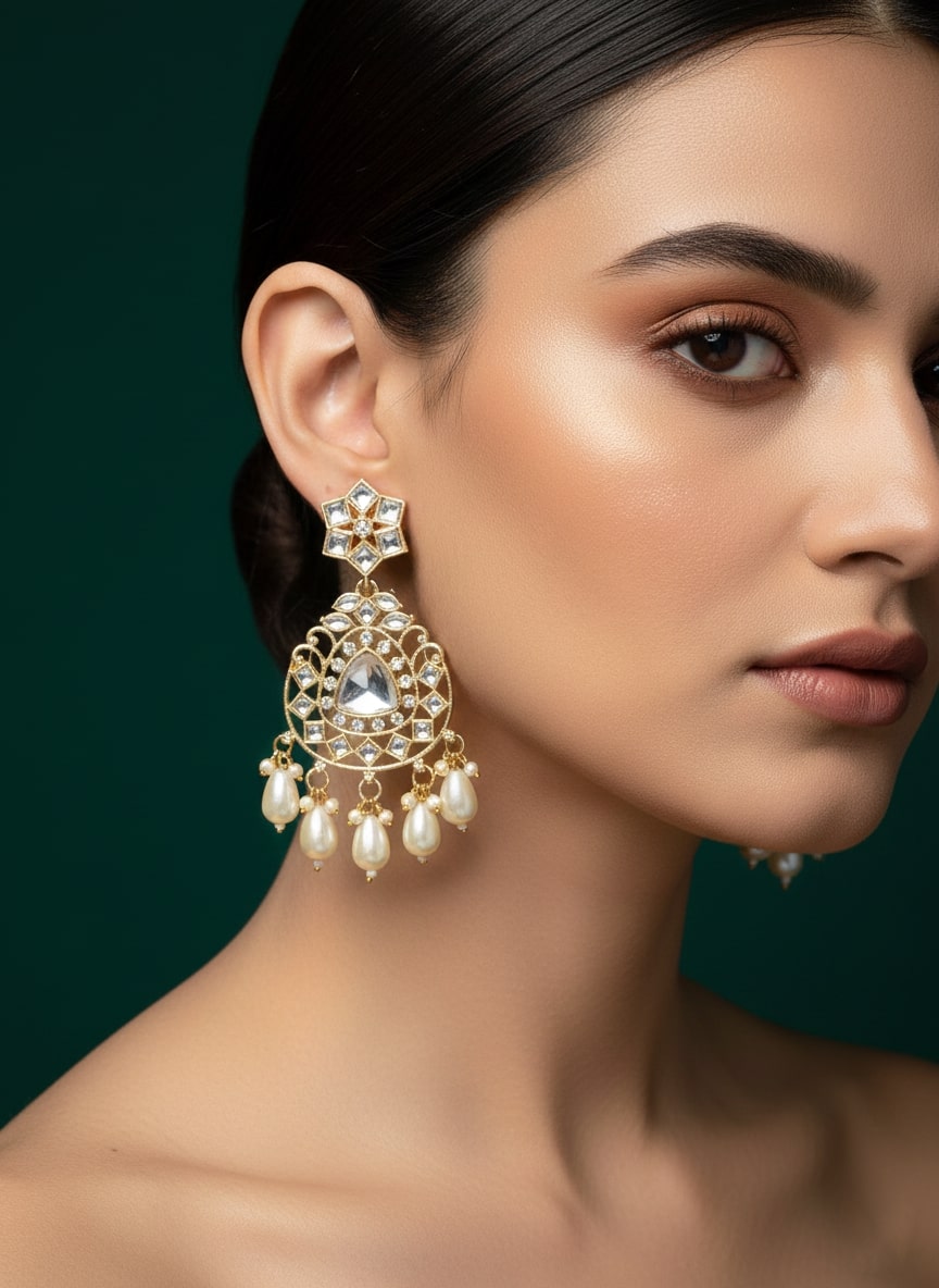 Beautiful Kundan &amp; Pearls Earrings