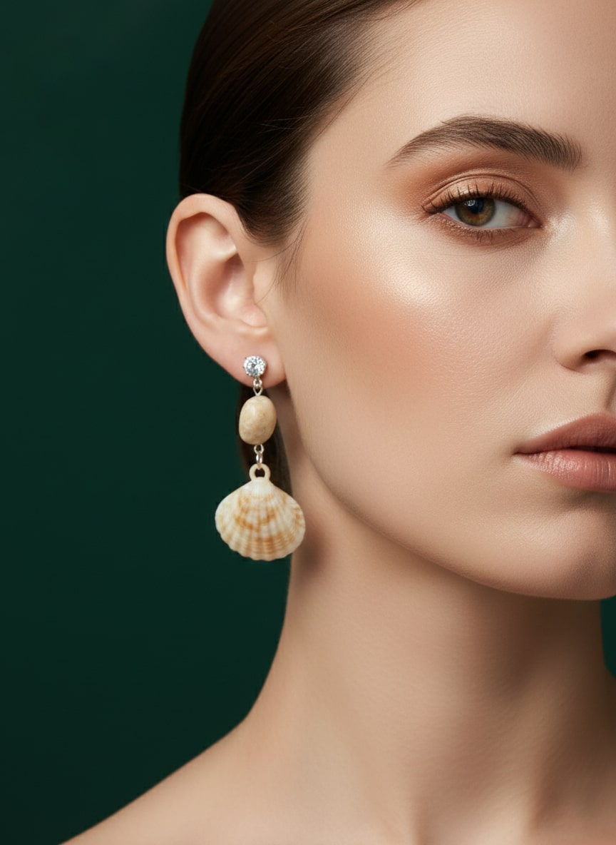 Unique Sea Shell Flower Shaped classic Drop Earring