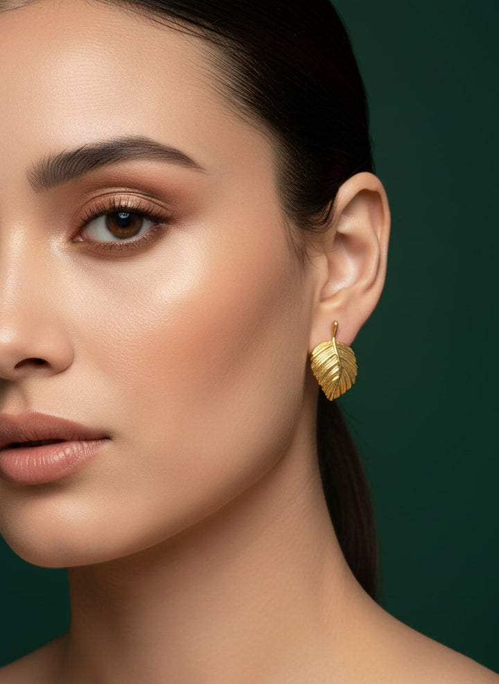 Beautiful Leaf Style Studs