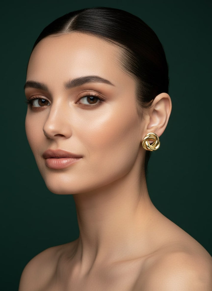 Golden Twisted Studs