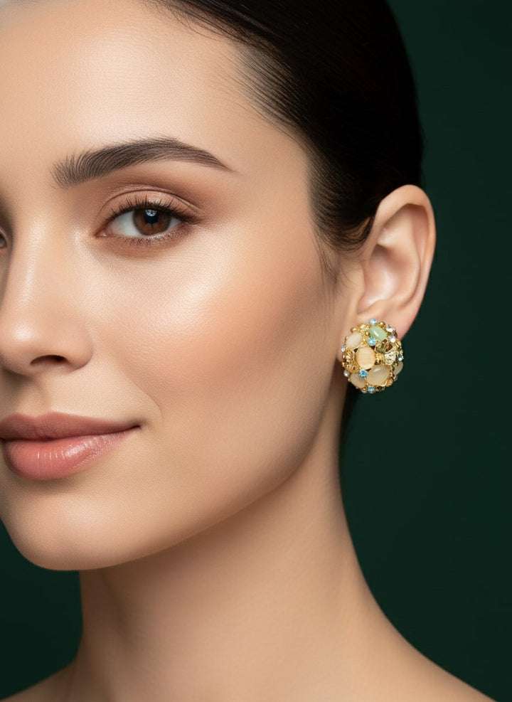 Multi Diamond &amp; Beaded Studs