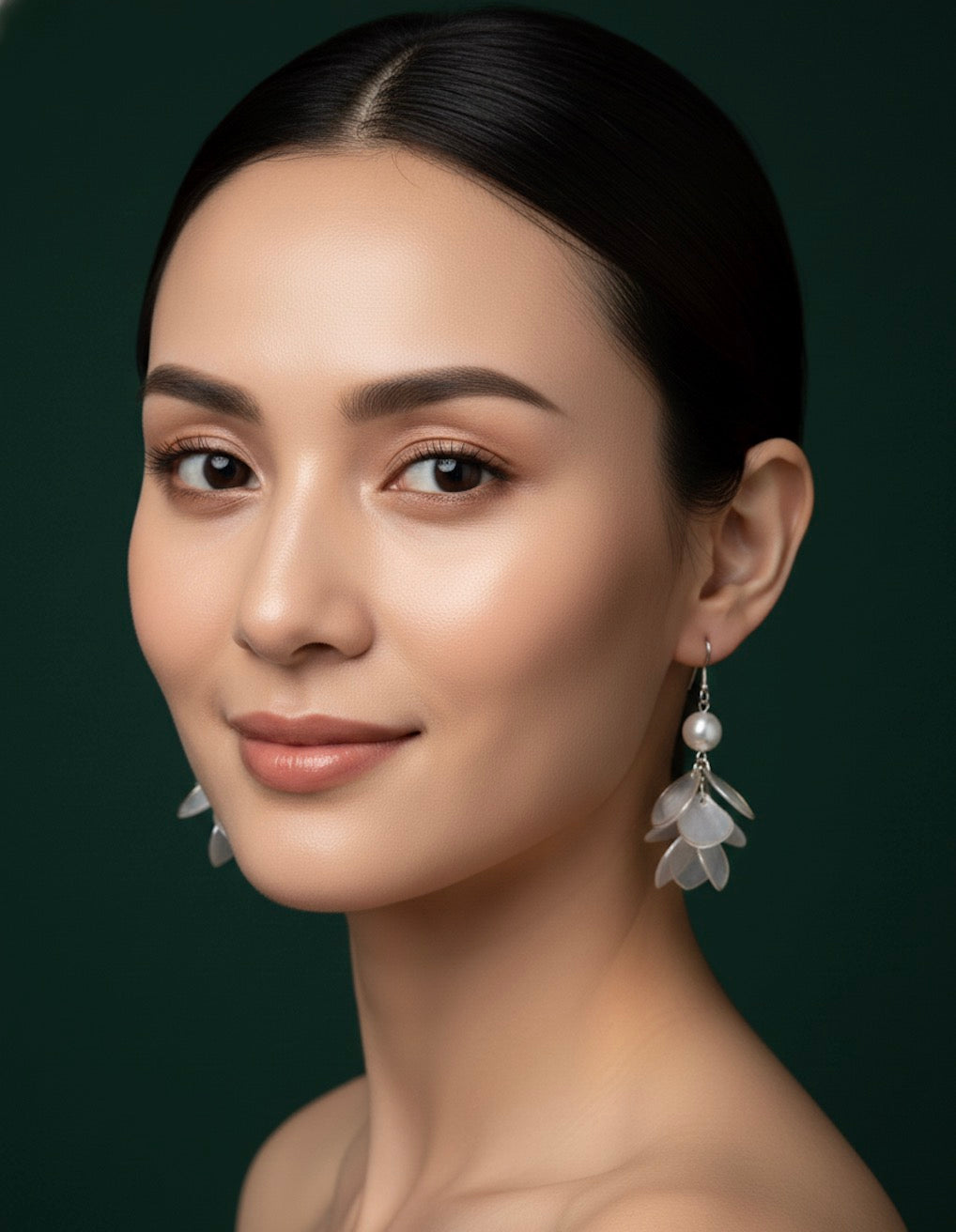 Unique Style Pearl &amp; Petals Earrings
